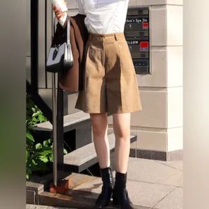 Neam.me Corduroy Half Pants Color Beige Size XS